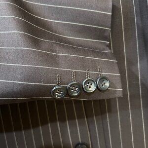 Men's Baroni Couture Brown Pinstripe Suit 46R